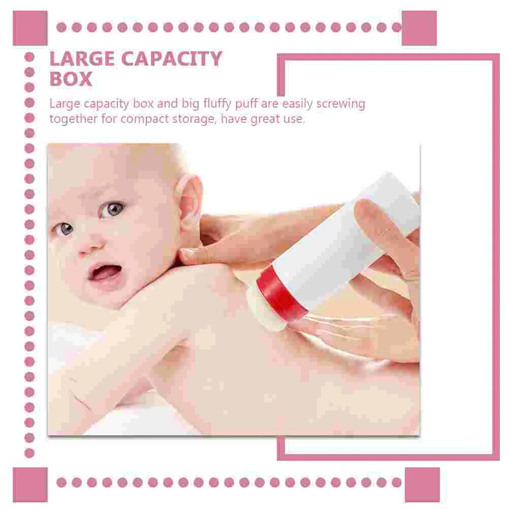 2 Pcs Powder Puff Box Bottle Baby Holding Case Toddler Simple Storage Talcum Container