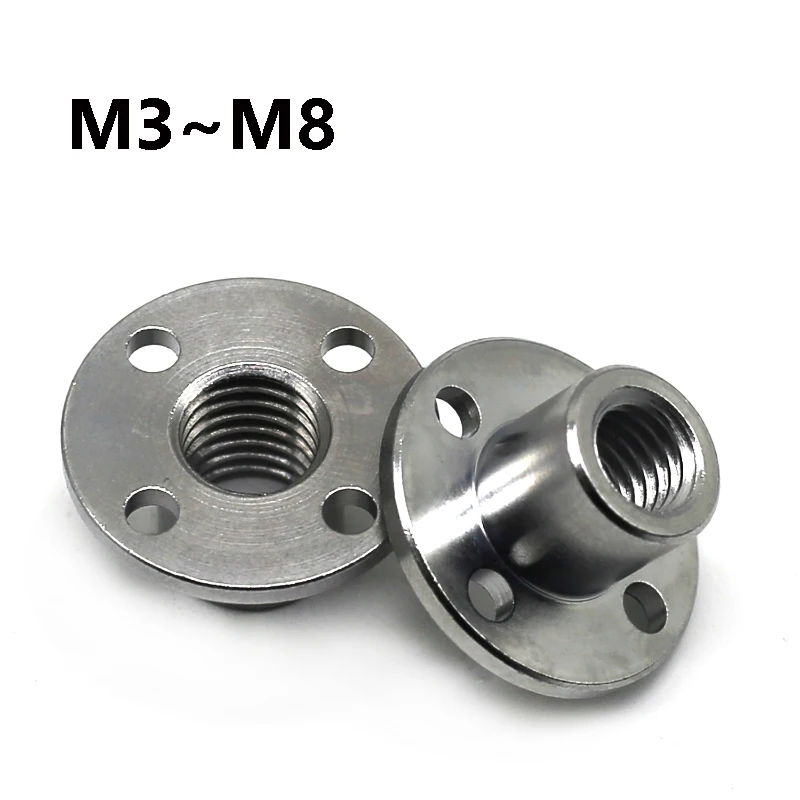 Yiqianyuan Steel Flange Coupling M3 M4 M5 M6 M8 Motor Spindle Connector Nuts Flange Couper Guide Shaft Support