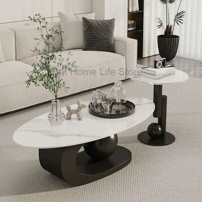 كريم القهوة المركزية طاولات الصخور غرفة المعيشة الحديثة بسيطة الجدول الجانب مركز القهوة مصمم غرف أثاث المنزل Mesas #4