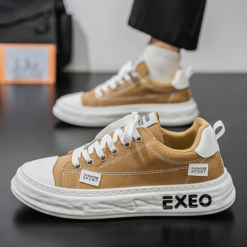

Men's Fashion Canvas Mesh Casual Shoes Autumn New Thick Bottom Anti-Slip Comfortable Breathable Sneakers Male Footwear