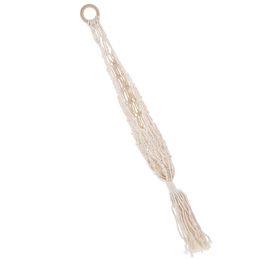 

Fruits Hanging Basket Hammock Cotton Rope Holder Wall Vegetable Baskets Wire Beige