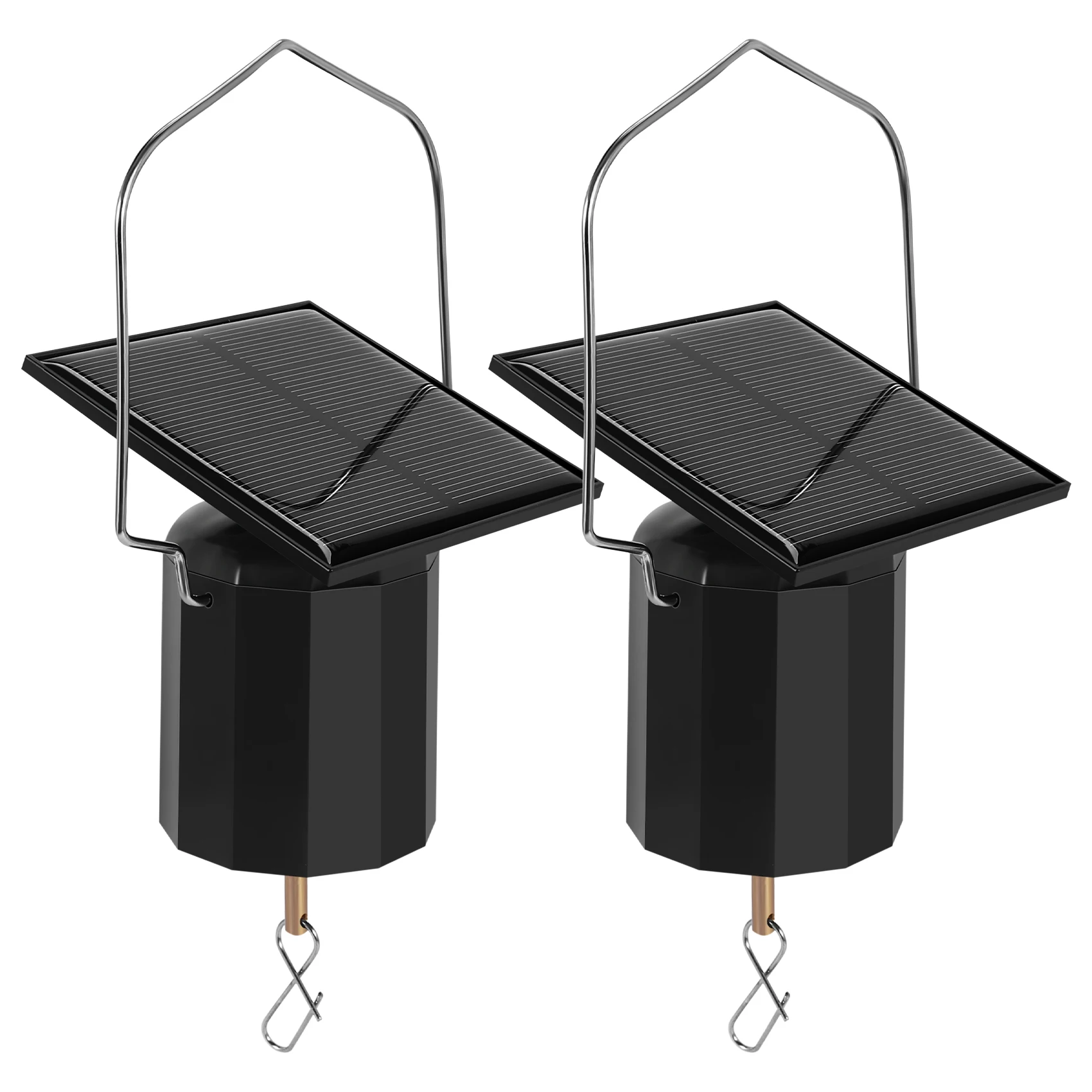 AEE6-Solar Hanging Display Motor Rotating Small Motor Solar Energy Wind Spinner Motor Multi-Purposes Rotatable Hook 2Pcs