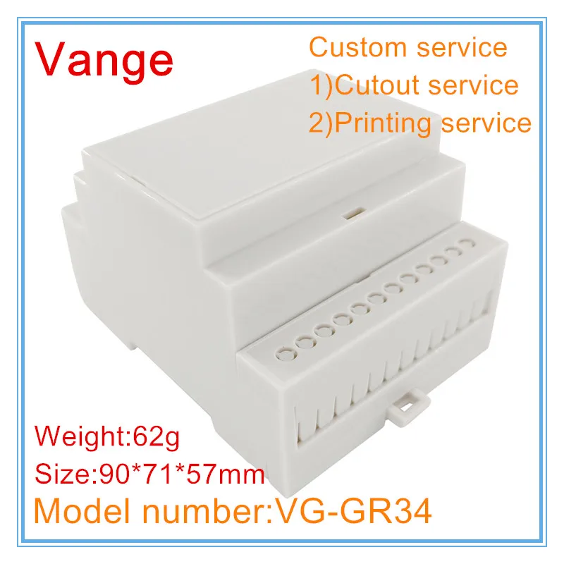 Vange din rail housing box 90*71*57mm PC plastic enclosure PCB project box