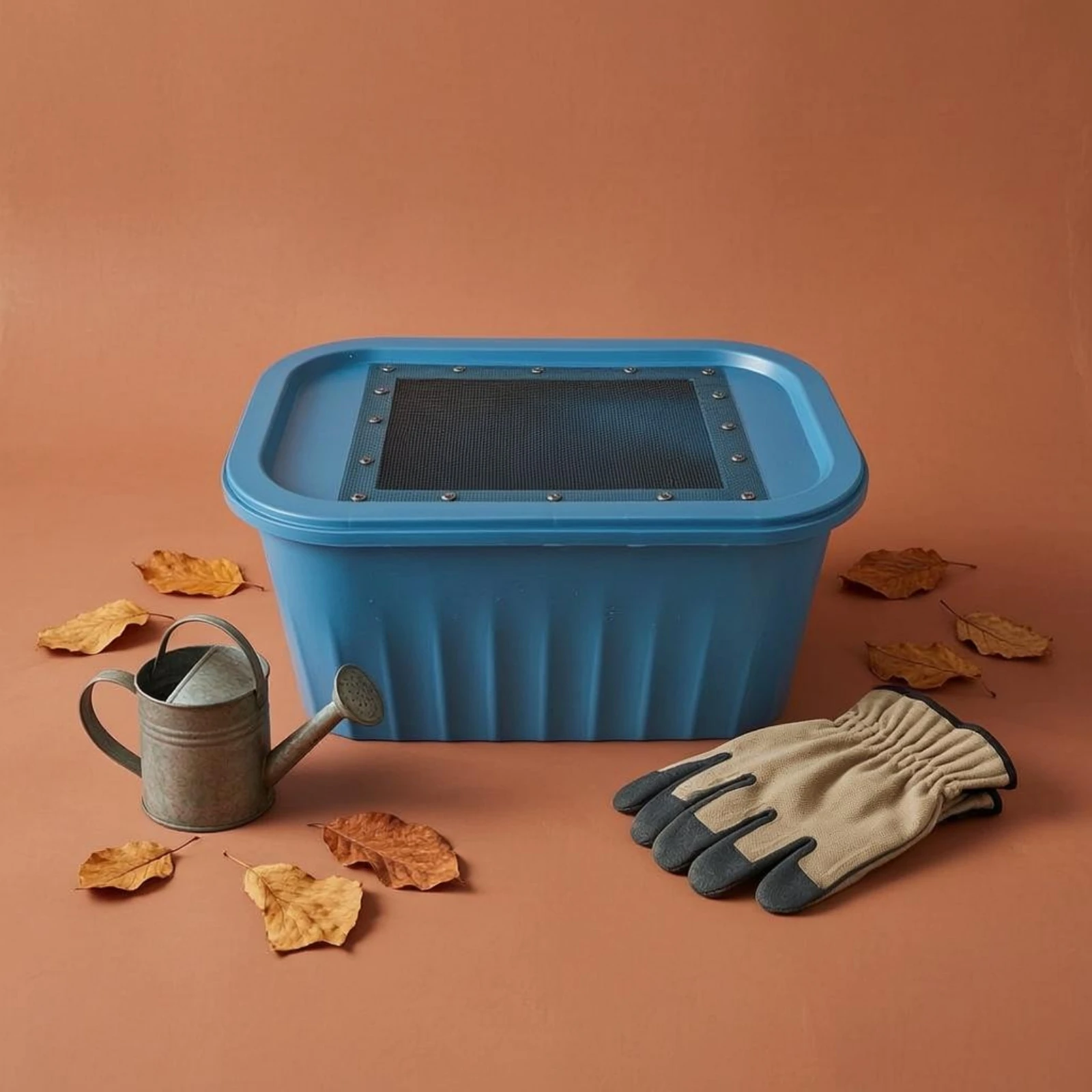 

Worm Breeding Box Blue Plastic Worm Farm Box Pet Habitat Rectangular Metal Fasteners