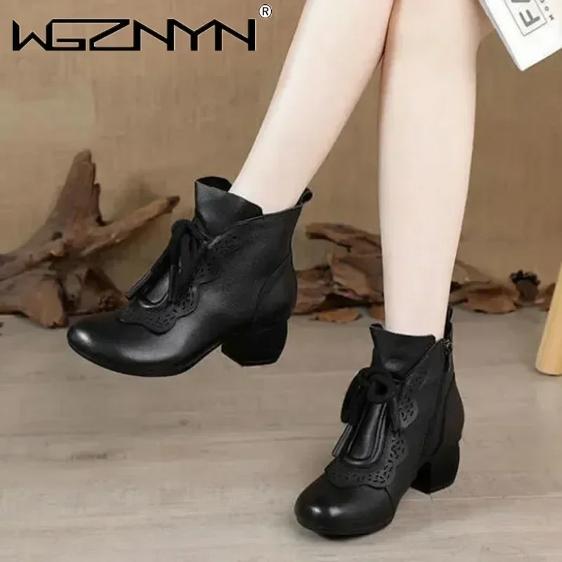 2025 Winter Women's Boots Pu Leather Ladies Shoes Comfortable Women Boot Outdoor Female Snow Boots New Versatile Sapato Feminino