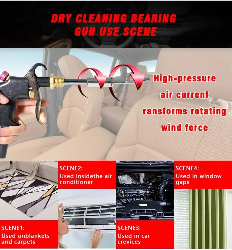 Pistolet do czyszczenia wnętrza samochodu Tornador Air Blow Gun Pistolet Tornado do czyszczenia samochodu wysokociśnieniowego z dyszą