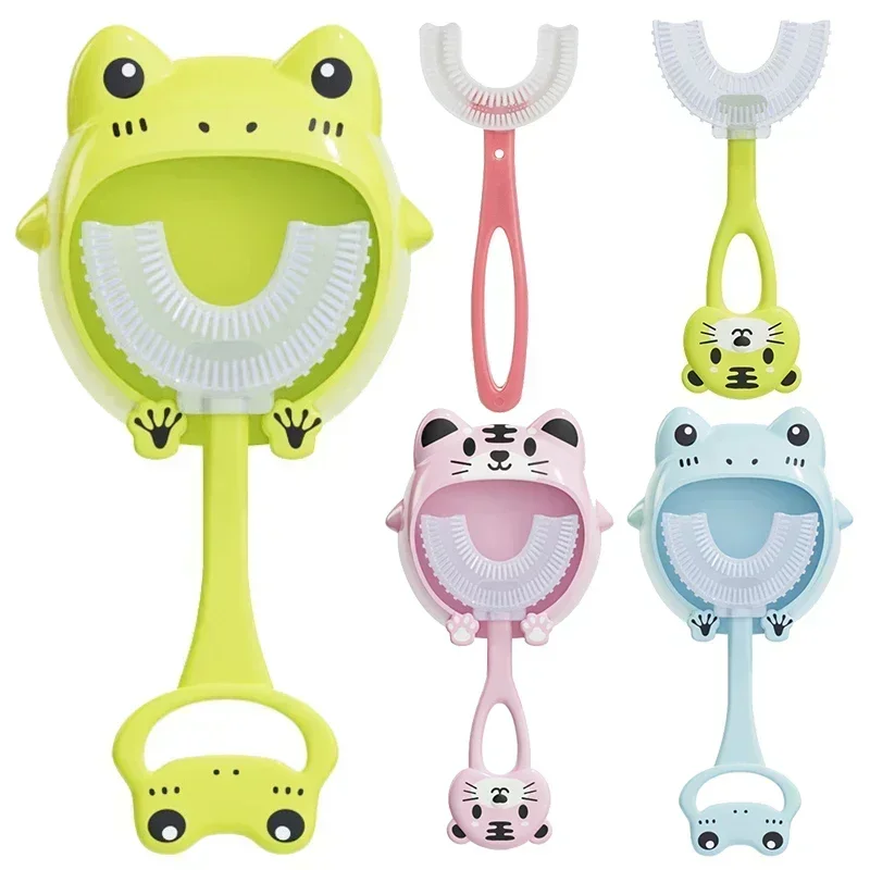 20Pcs Baby Toothbrush Children 360 Degree U-shaped Children's Teeth Oral Care Cleaning Brush Soft Silicone Toothbrush Baby