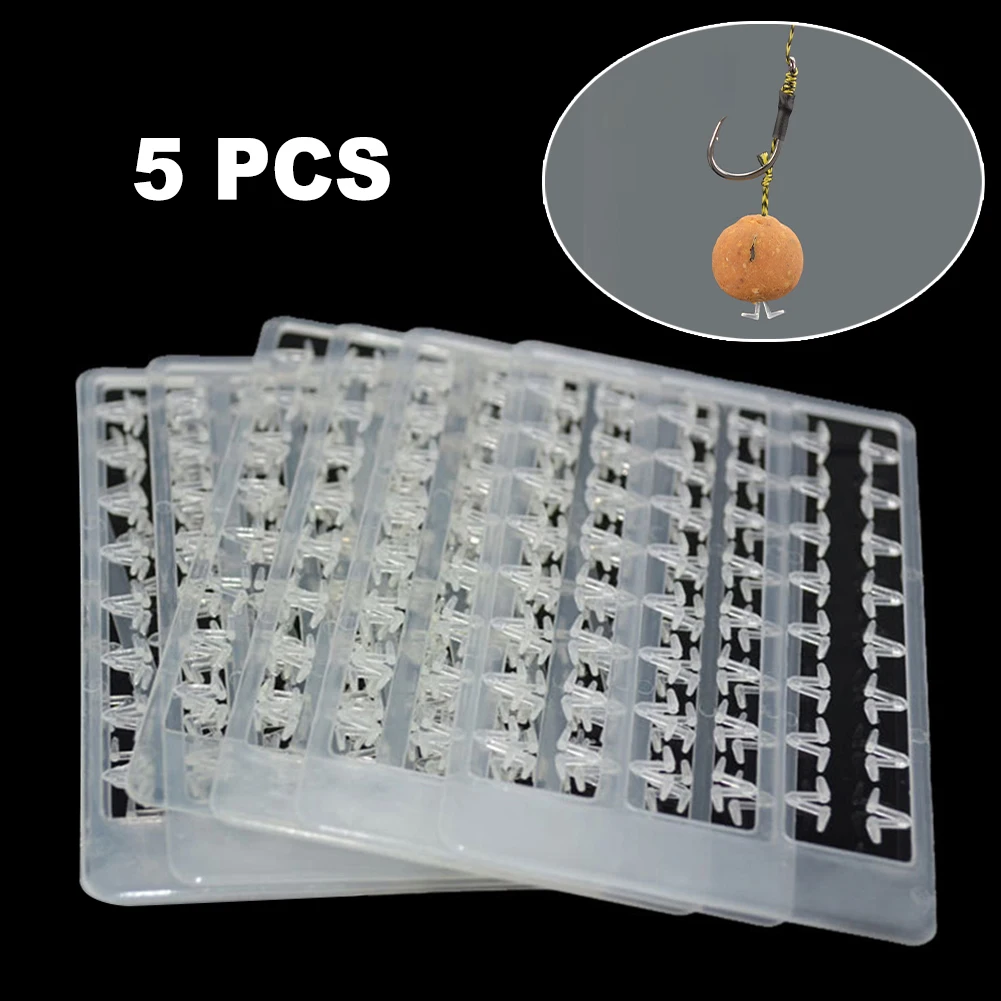 5pcs Carp Fishing Boilie Bait Stopper Holder 8.9x5.3cm Plastic V-shaped Bait Blocking Rod For Pellets Meat  Hair Rig Parts