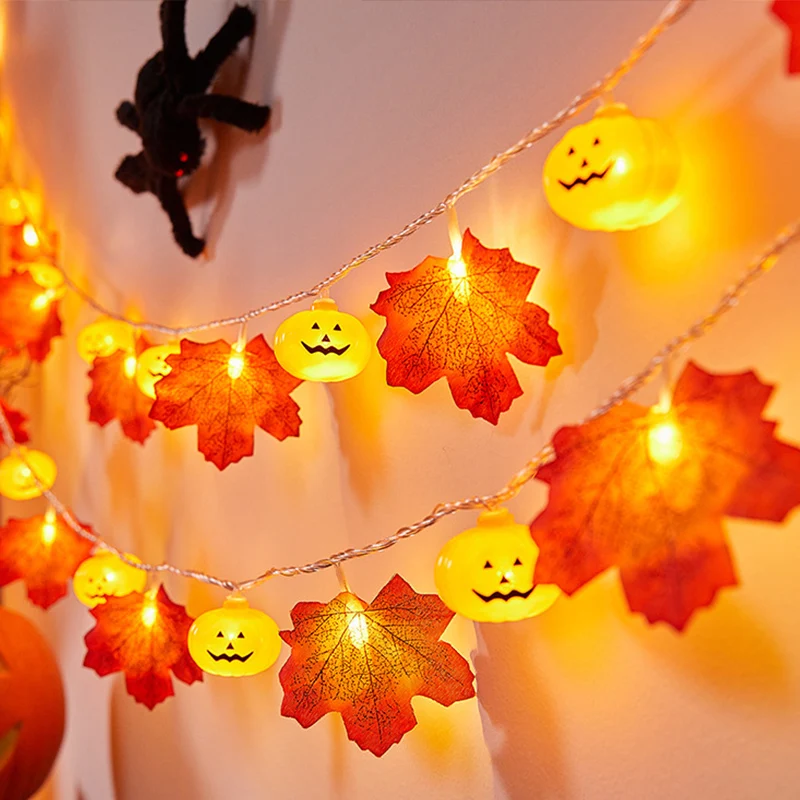 

Halloween Maple Leaf Pumpkin Outdoor Lights Courtyard Atmosphere Decorative Accessories Indoor Ambient Lighting Garden Lights