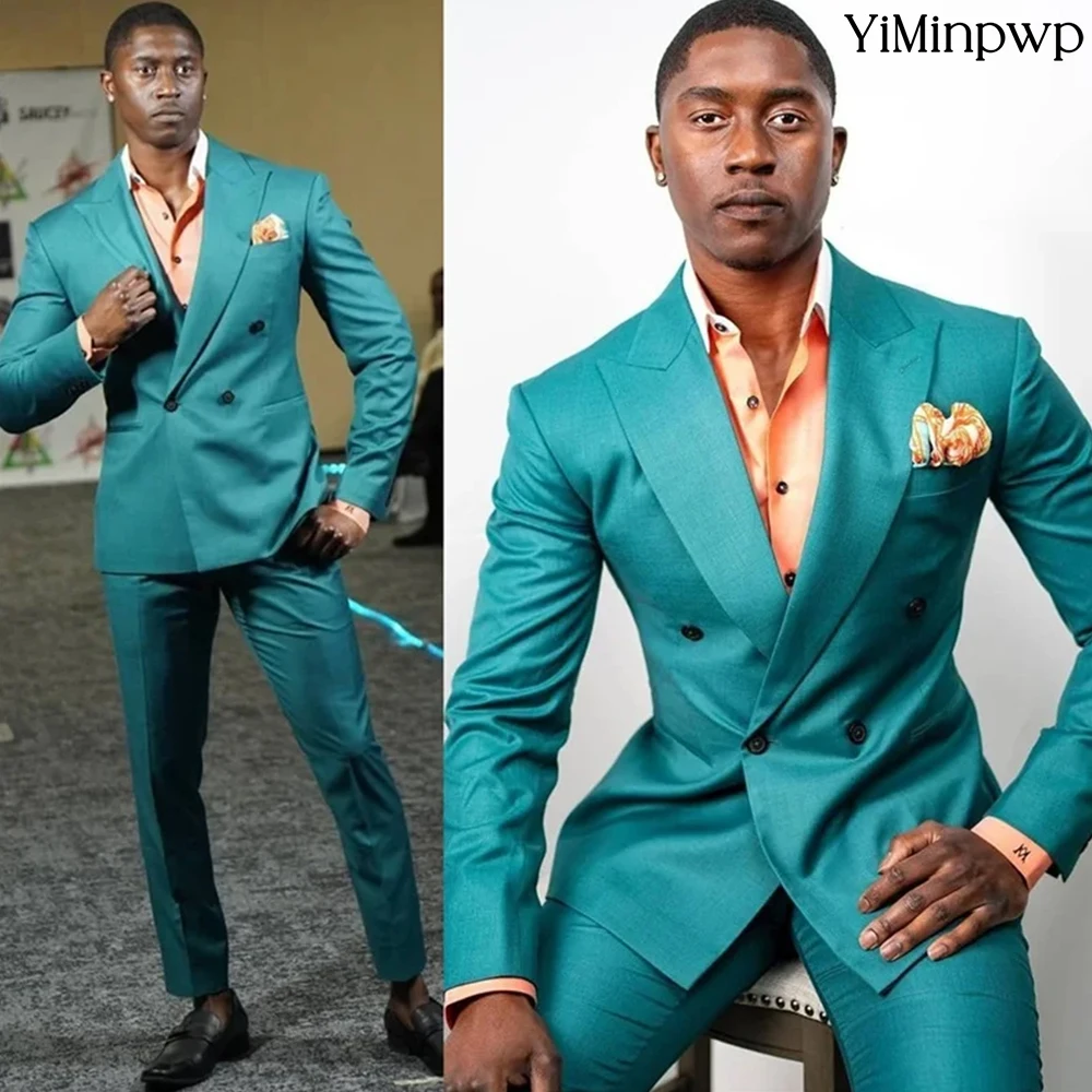 

Men's Suit 2 Pieces Blazer Pants Peaked Lapel Sinlge Button Formal Attire for Wedding Slim Fit Tailored Plus Size Costume Homme