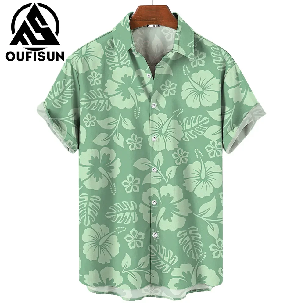 Men\'s Shirts Plant Flowers Casual 3d Print Hawaiian Shirt Man Summer Fashion Shirt For Man Daily Short Sleeves Men Clothing Tops