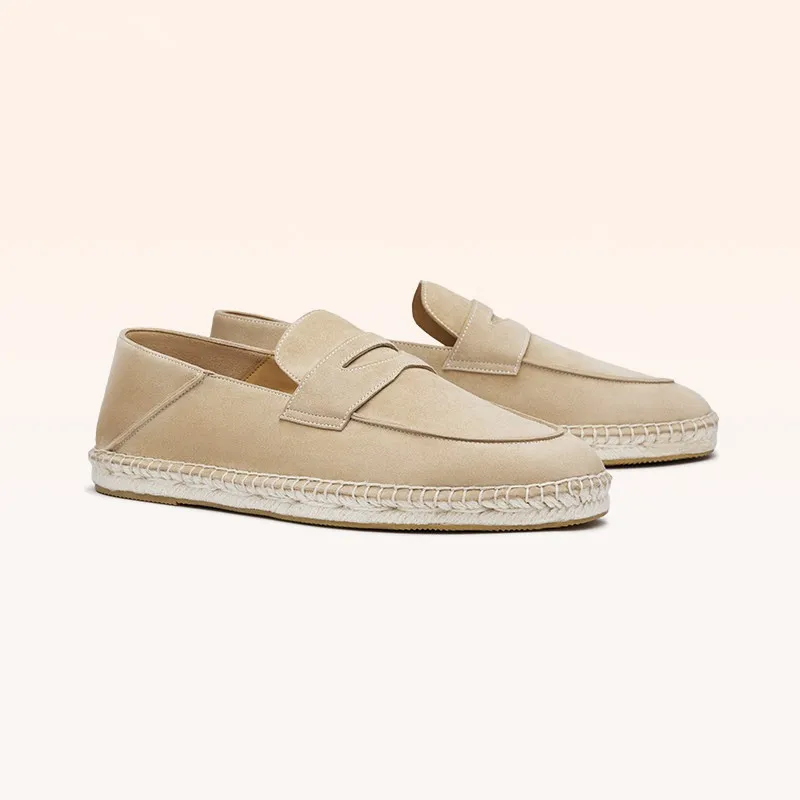 Sheepskin Suede Fisherman Shoes Men's Slip on Breathable Soft Soled Casual Loafers Male Genuine Leather Driving Leather Shoes