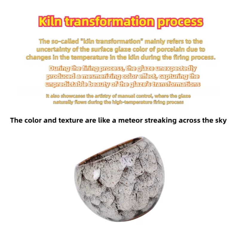‌ "Copo de dragão de cerâmica ecológico – esmalte reativo não tóxico de 150ml, design de alça ergonômica para uso diário de café expresso/chá"