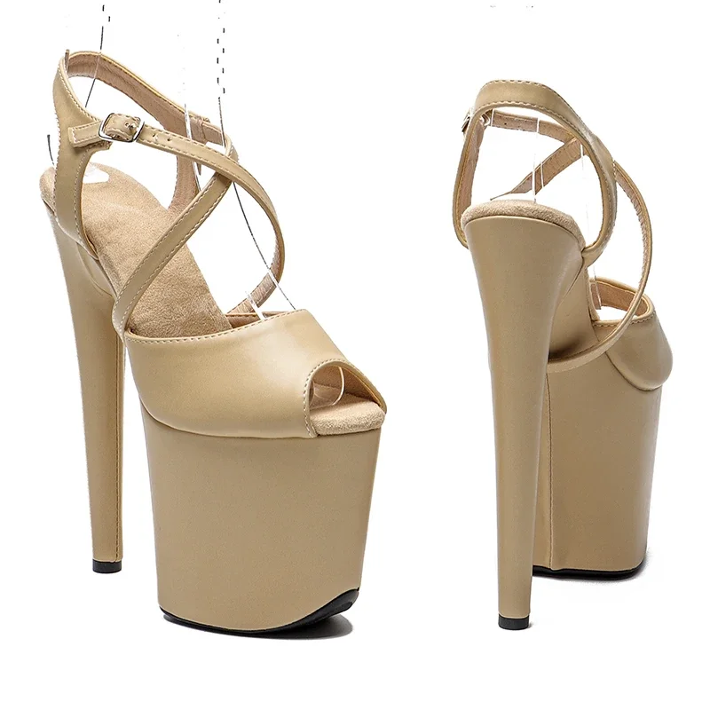 Leecabe 8Inch/20cm Matte PU Upper  Platform Sandals  party High Heels Shoes Pole Dancing Shoes