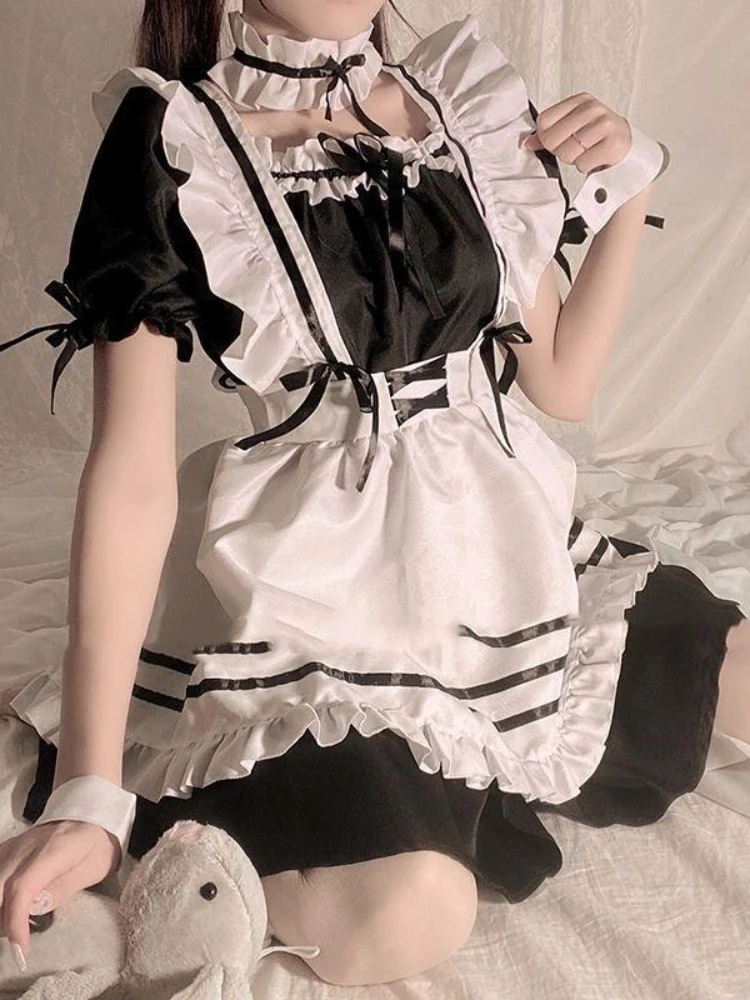 CP5XL Lolita Maid Costumes Sexy Waitress Dress For Women Cute Skirt Schoolgirl Party Apparel Student Erotic Role Playing Outfit