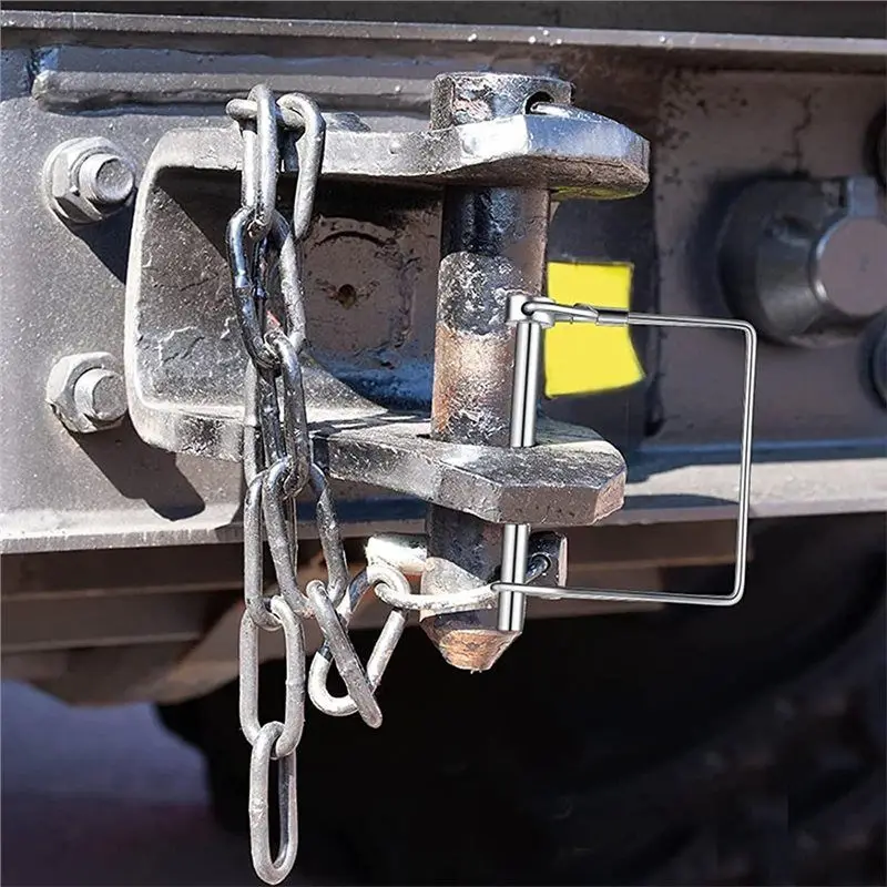 دبابيس توصيل المقطورة 10 عبوات 1/4 بوصة × 3-5/32 بوصة، فولاذ مطلي بالزنك - للسحب الآمن - لـ RV، جزازة عشب القارب، جرار