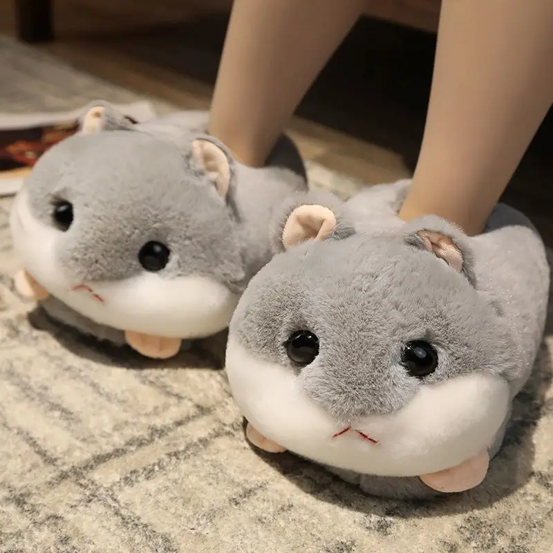 

Sad hamster Pull On Shoes for Women 2024 Animals Rabbit Dog Fur Slides Home Fluffy Cloud Shoes New Kawaii Family Fuzzy Slipper