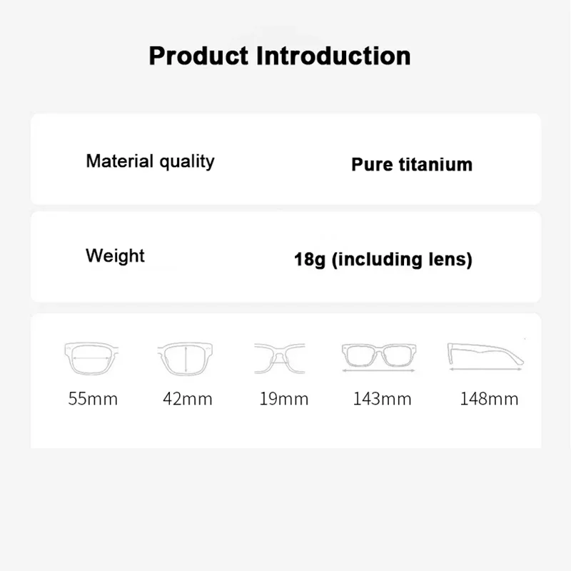 Vintage Ultra Light Pure Titanium Pilot Eyeglasses for Men Big Size Simple Double Bridge Frame Fashionable Vintage Optics