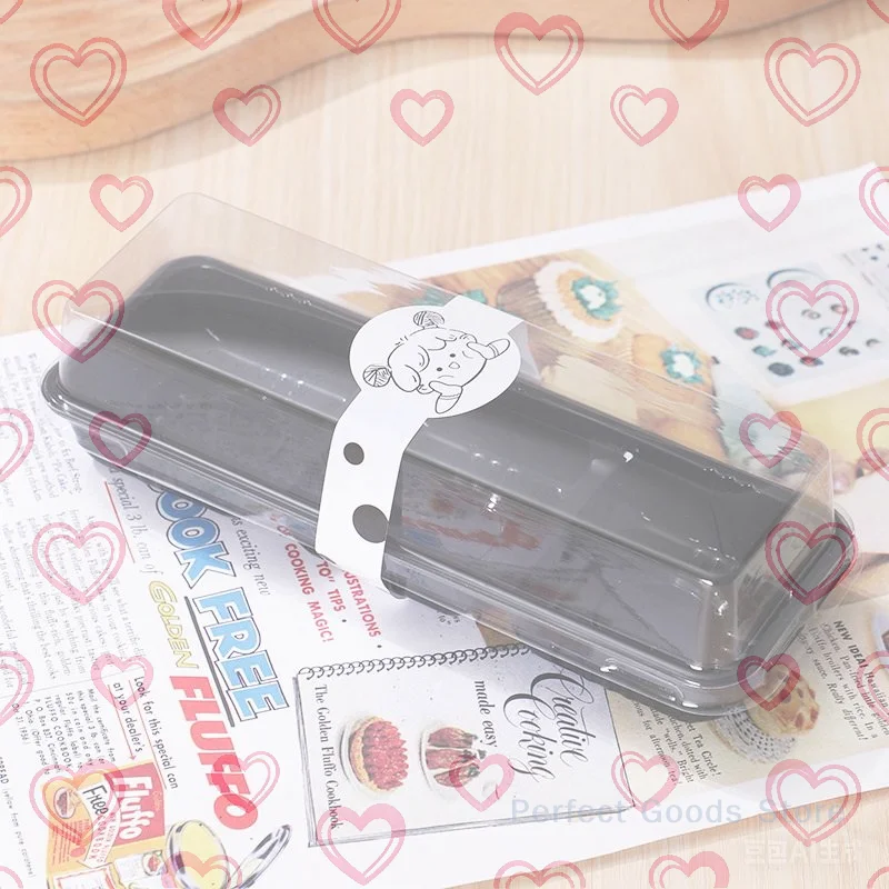 

50 шт. черных коробок для выпечки с 3 отделениями и крышкой, для рулетов, пирожных, десертов, пищевые контейнеры для еды на вынос, сохраняющие свежесть