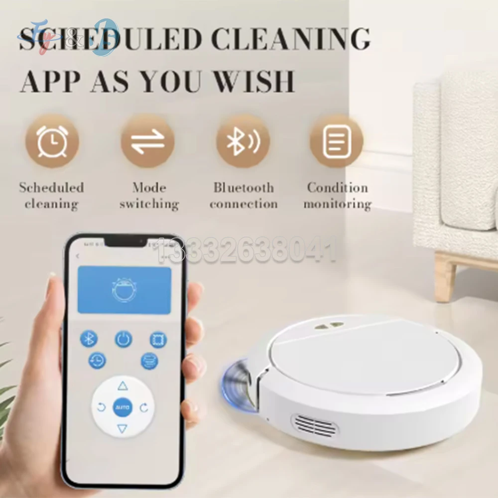 Fully Automatic Sweeping Mopping Vacuum Machine 3 in 1 Intelligent Robot Vacuum Cleaner with Water Tank Efficient Home Cleaning