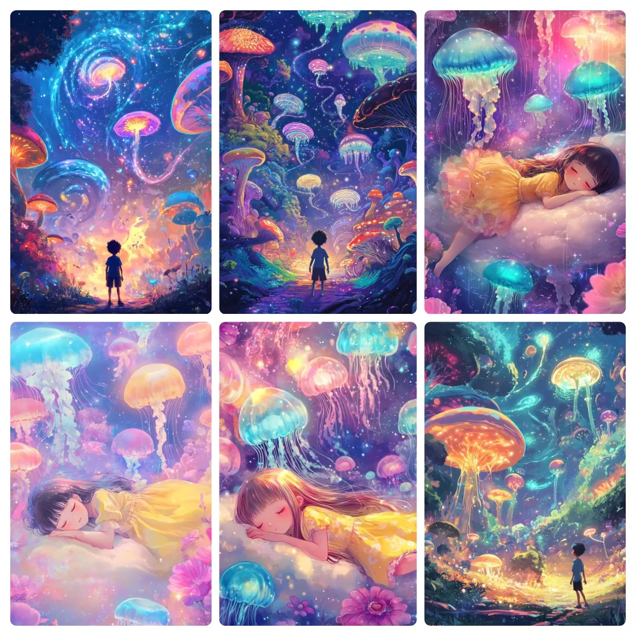 Puzzles de construction sur le thème de la forêt magique : Sleeping Lass, nuage, méduse, champignon magique, 500/1000/1200/2000 pièces, décoration murale pour chambre, cadeau idéal.
