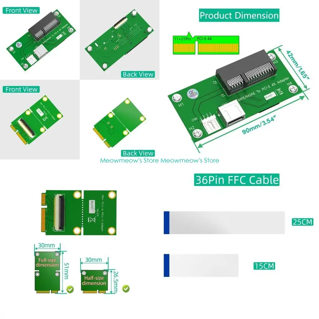 

W91A Кабель-адаптер PCIExpress, удлинитель Mini PCIe — PCIE4X Удлинительный кабель Mini PCIE