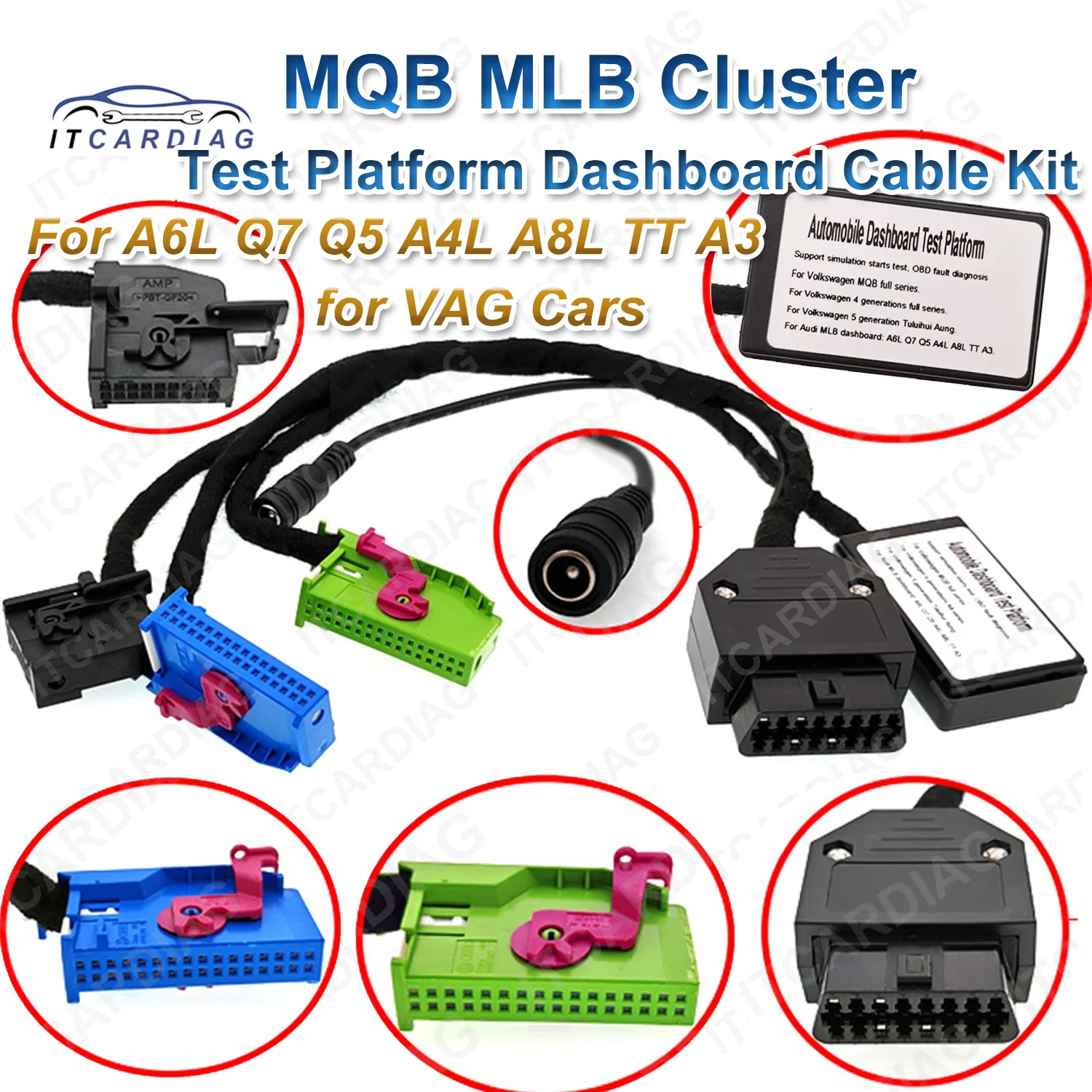 

MQB MLB Cluster Test Platform Dashboard Cable Kit for VW 4 5 generation for Audi A6 A8 A4 Q5 Q7 MLB Car Power On Instrument