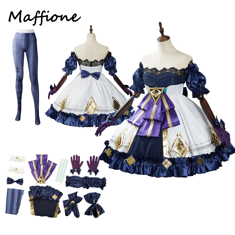 

Game LOL Gwen Cosplay Anime Costume Outfits Women Sweet Dress Glove Set Fantasitc Skirts Girls Halloween Carnival Role Play Suit