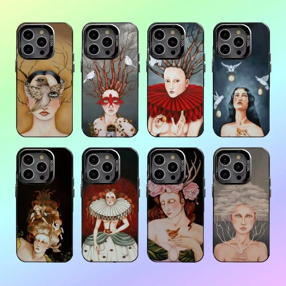 

Art Pamela Dzaet Hill Phone Case For iPhone17,16,15,14,13,12,11 Plus,Pro Max Colorful Silver Back Phone Case