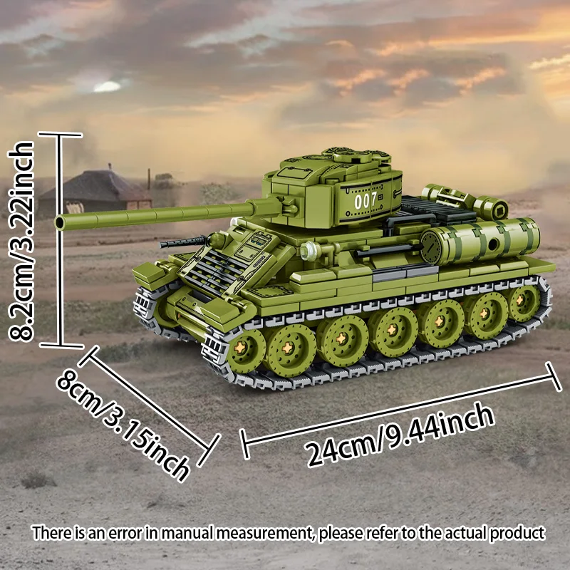 Nouveau WW2 réservoirs militaires blocs de construction T-34 99 bataille principale modèle de voiture blindée figurines de soldats briques jouets éducatifs cadeau