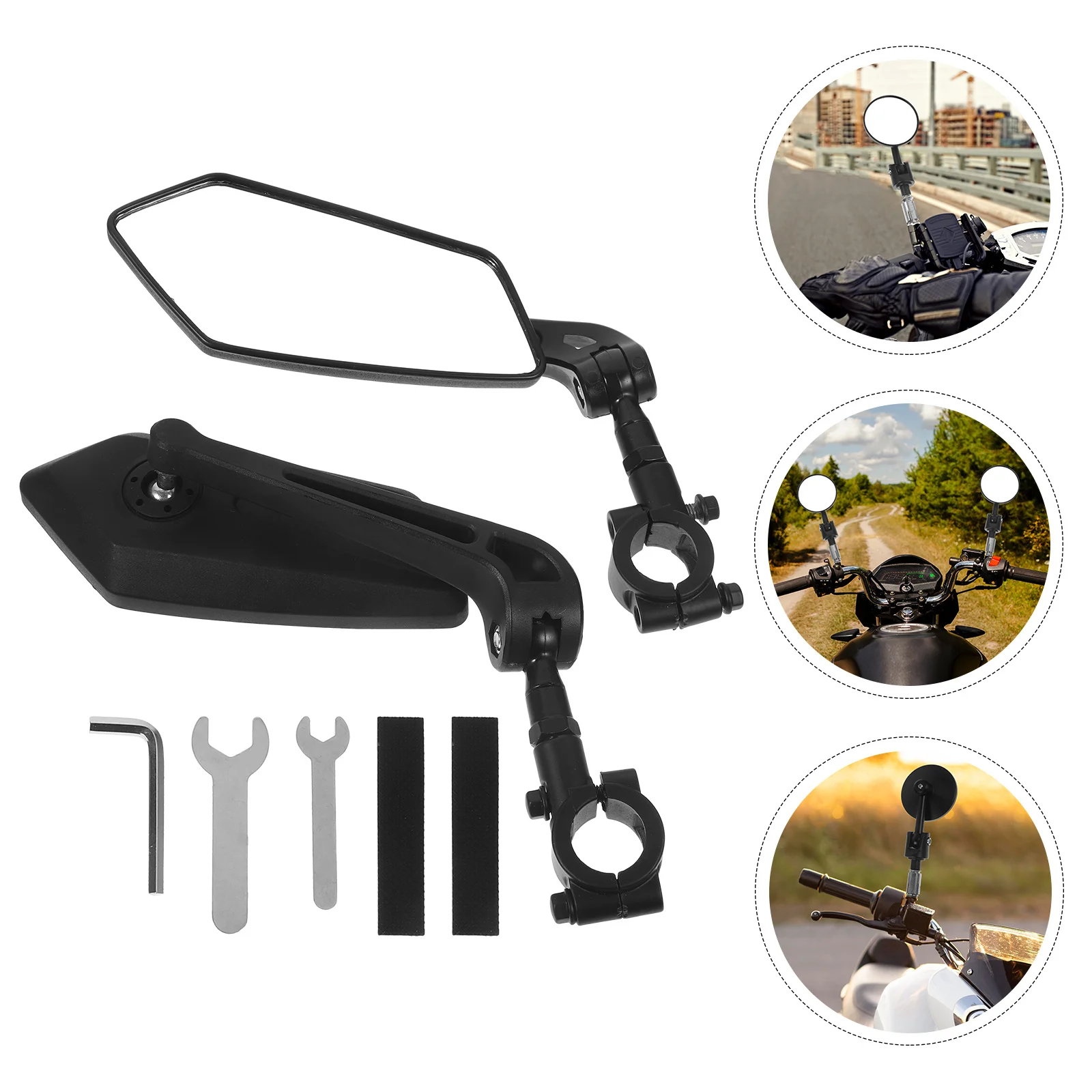 

2Pcs Bicycle Rear View Mirrors Adjustable Bike Mirror Handlebar Mount Wide View Rearview Mirror for Electric Bike