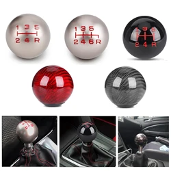 Real Carbon Fiber Universal Car Gear Shift Knob Head Shifter Lever Aluminum Round Ball Shape M8x1.25 M10x1.25 M10x1.5