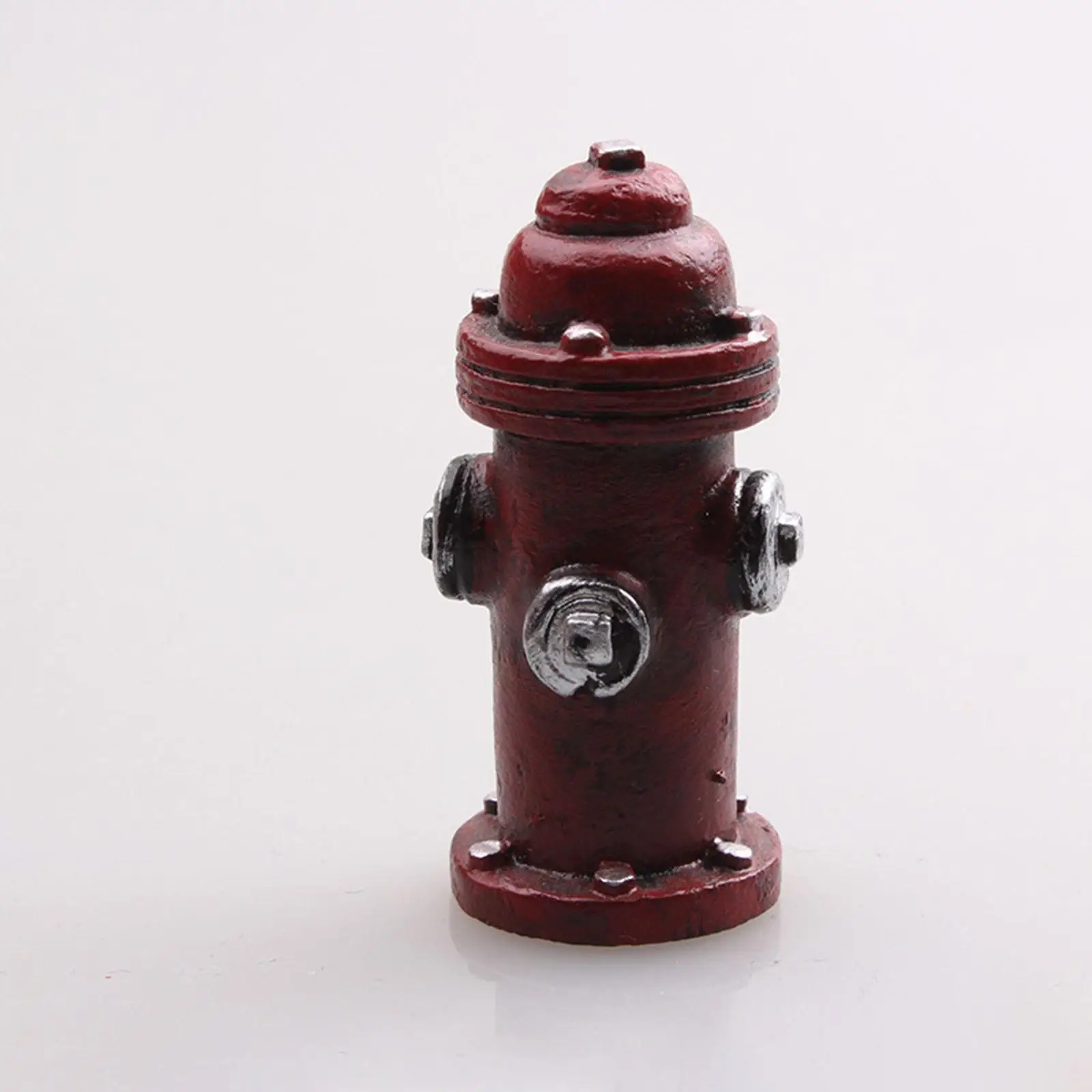 Red Painted Fire Hydrant Model Resin Mini Figurine Micro Landscape Cake Topper for Creative Home Adornment
