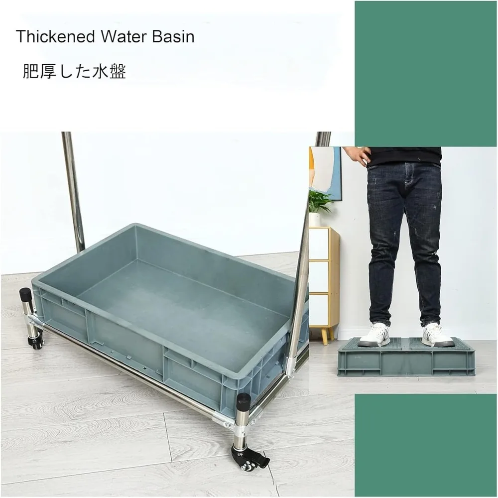 حامل مكنسة وممسحة من الفولاذ المقاوم للصدأ - عربة تنظيم أدوات التنظيف التجارية لتخزين الحديقة والمرآب