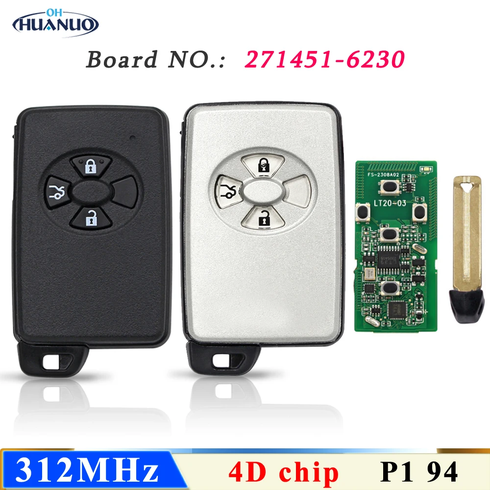 OHHUANUO 3 Buttons 312MHz 4D Chip Smart Keyless Remote Key for Toyota CROWN MAJESTA GRS18# GRS20# GWS204 271451-6230