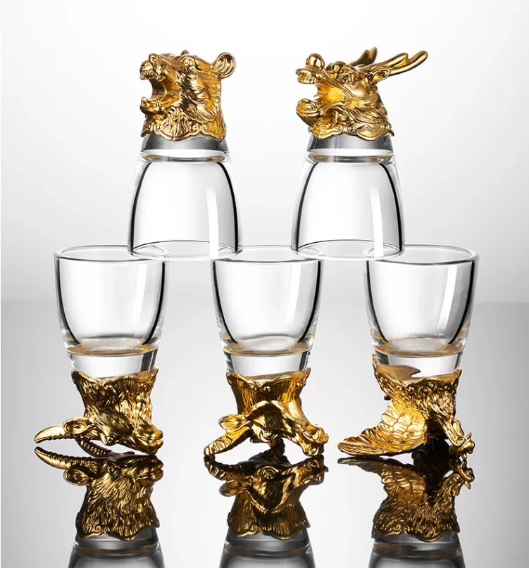 Chinese Zodiac Wine Glass Set Household Wine Dispenser 250ML Bottle 25ML Liquor Glass Imitation Chinese Wine Set Beautiful Gift view 5