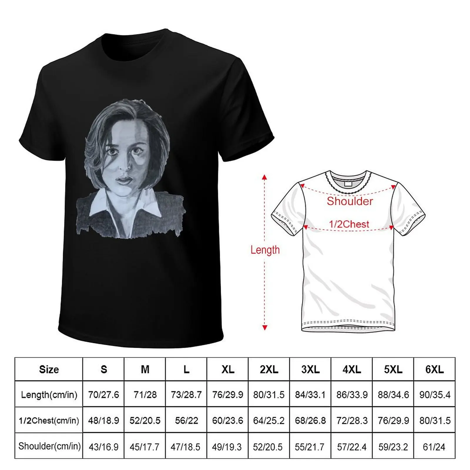 Agent Dana Scully, The X Files T-Shirt Big Size Simple T-Shirt