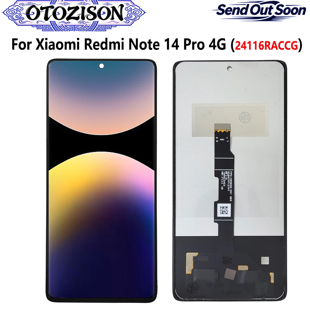 Note 14 Pro 4G LCD Display For Xiaomi Redmi Note 14 Pro 4G 24116RACCG LCD Display Touch Panel Digitizer With Frame Assembly
