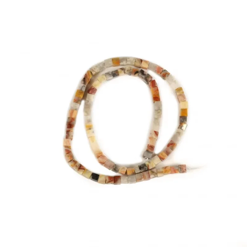Crazy lace Agate Beads Strand Cube 4mm Natural Stone For Making Jewelry Craft DIY Bracelet Necklace Earrings