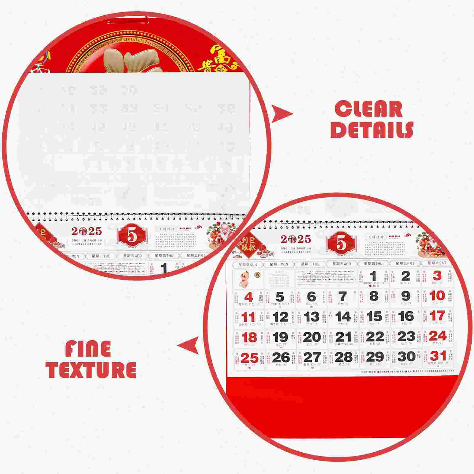 Imagem -05 - Calendário de Parede do Ano Novo Lunar Decorações de Cobra Chinesa para Home Office Eventos Antigos Pequenos 2023