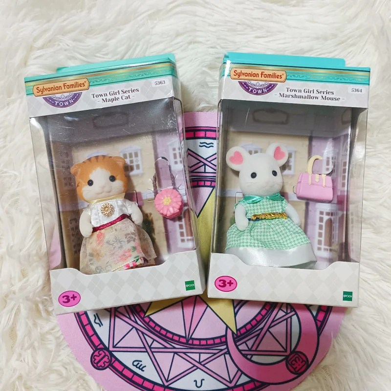 

В наличии, оригинальные аниме-фигурки Sylvanian Families, кленовый лист, кошка, сестра, детские хлопковые конфеты, мышь, игрушки для сестры, подарки на день рождения для детей
