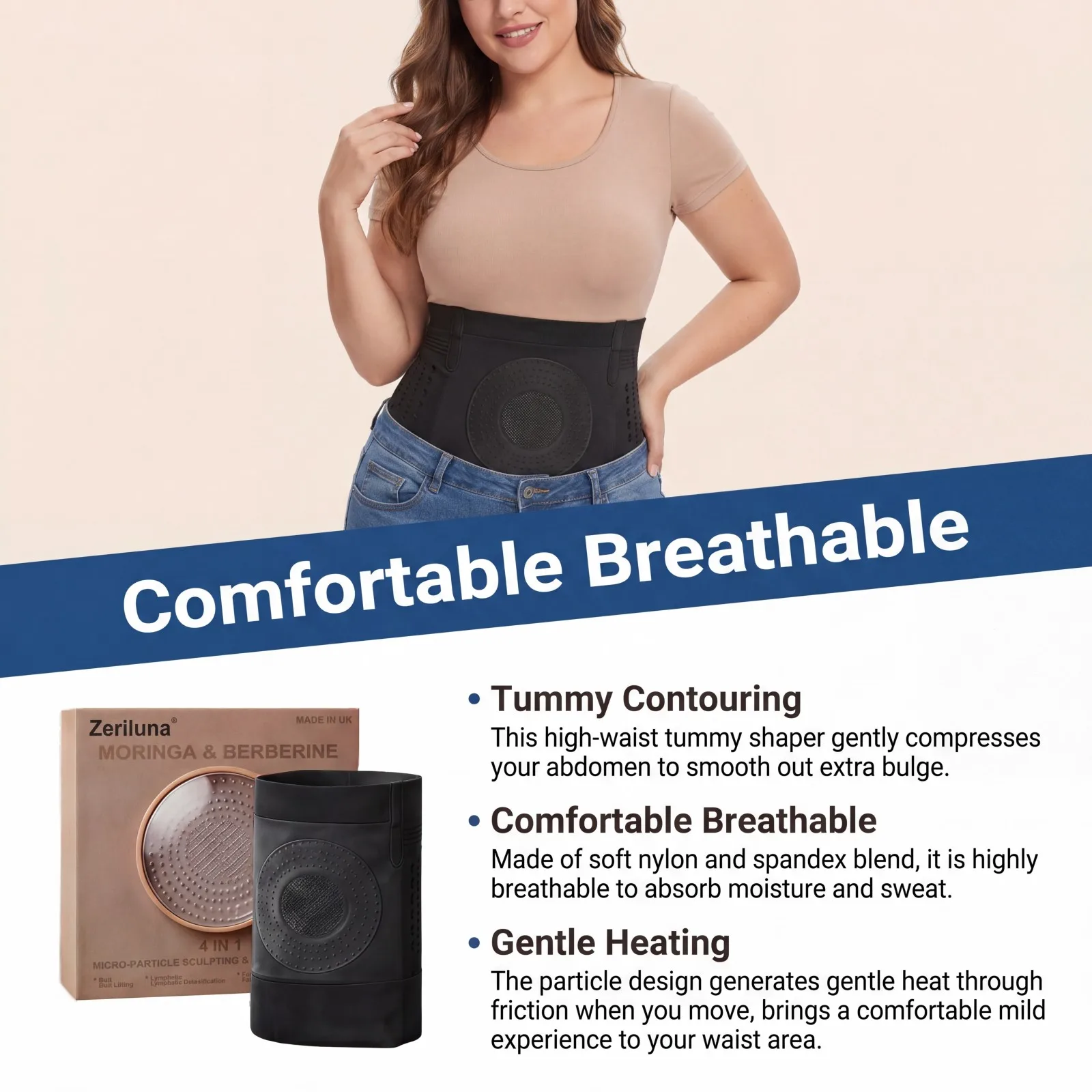 Honeycomb Tummy Control Pants High Waist Nylon Seamless Waist Trimming Slimming Breathable Skin-friendly Women Daily image 4