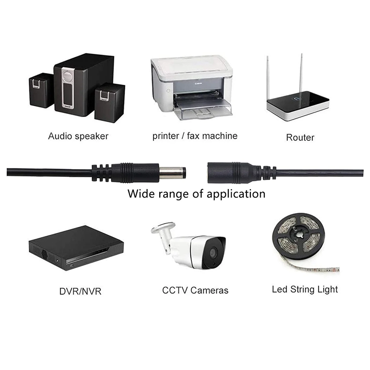 20cm Gleichstrom 5,5mm x 2,5mm 5,5mm x 2,1mm Stecker-Buchse-Ein/Aus-Schalter Adapter-Verlängerung kabel für LED-CCTV-Überwachungs kamera