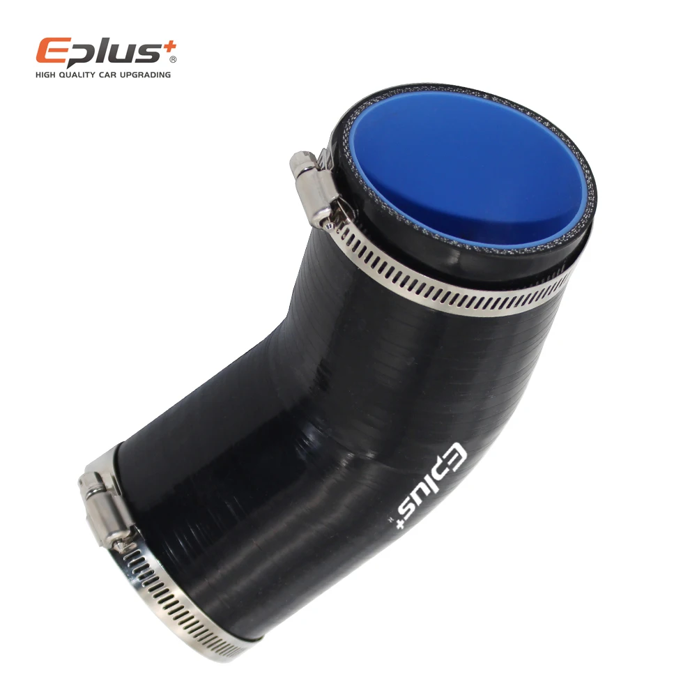 Silica Gel Tube Universal Silicone Tubing Hose 45 Degrees Connector Pipeline Coupler High Temperature Resistance Black