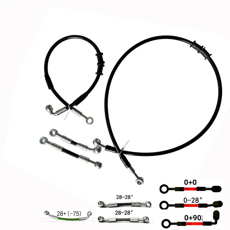 

Motorcycle Front Hydraulic Brake Hose Line Racing Scooter Stainless Steel Braided Brake Clutch Oil Pipe Customized 28°45° 75°90°