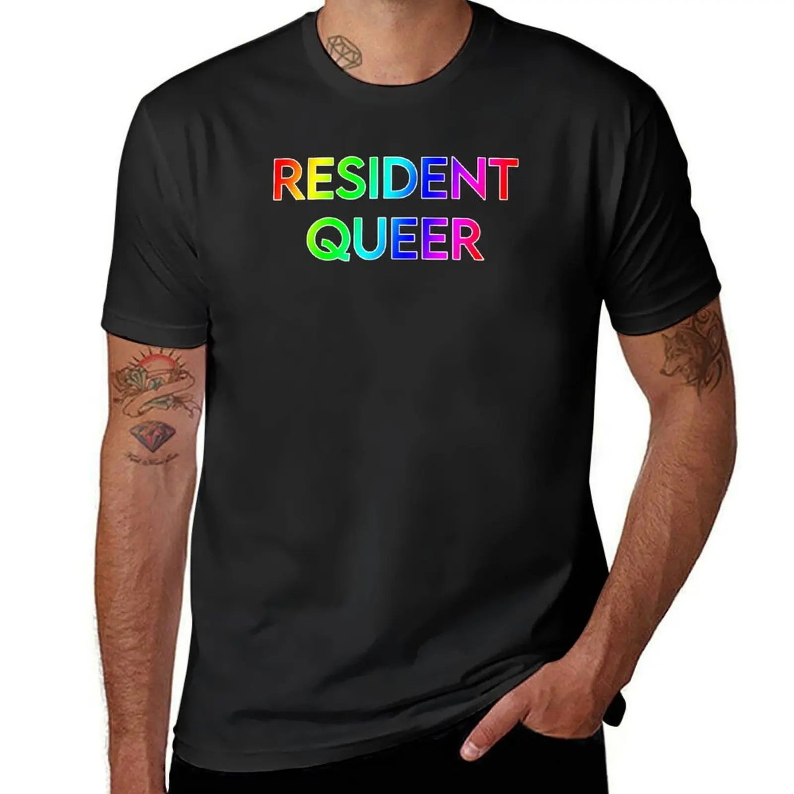 

Resident Queer T-Shirt Funny t-shirt funny costumes blue archive mens tall t shirts