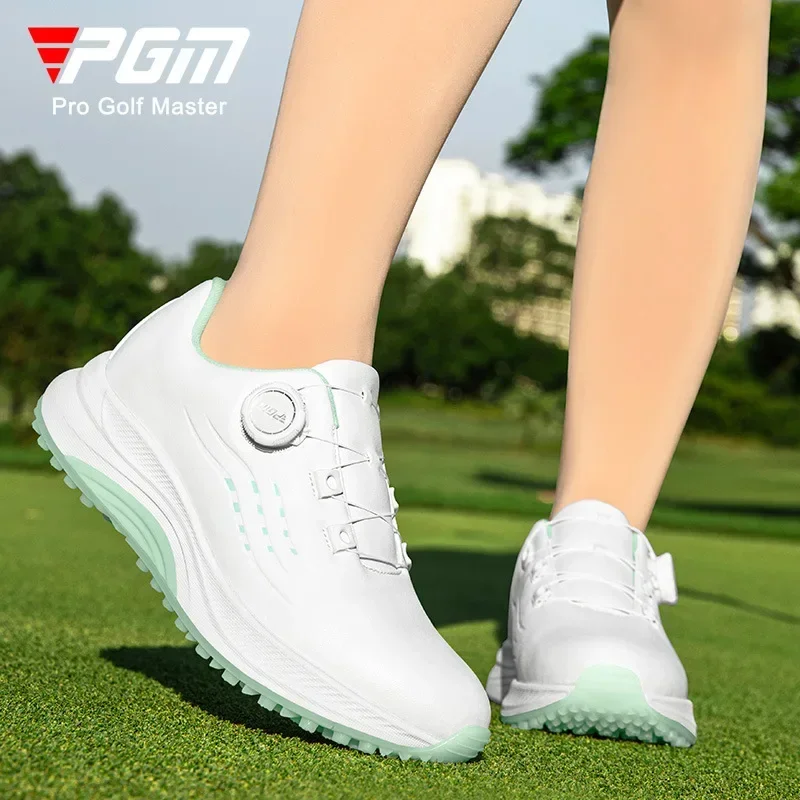 Hot PGM Golf Sneakers Summer Women's Shoes Waterproof Knob Women's Sports Shoes Anti Slip Comfortable Lightweight Nailless Shoes