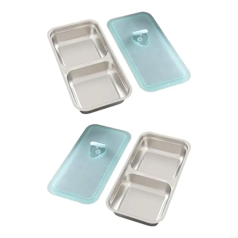 

97BA Condiment Container Serving Platter Double Compartment Lunch Box