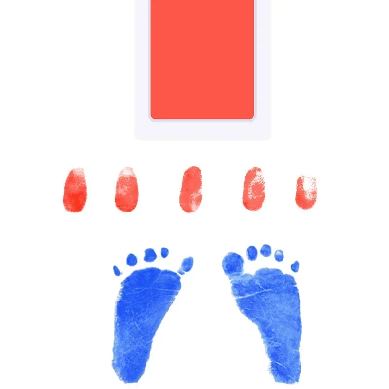 Newborn Baby DIY Hand and Footprint Kit Ink Pads Photo Frame Non-Toxic Toddlers Souvenirs Safe Clean Baby Shower Gift