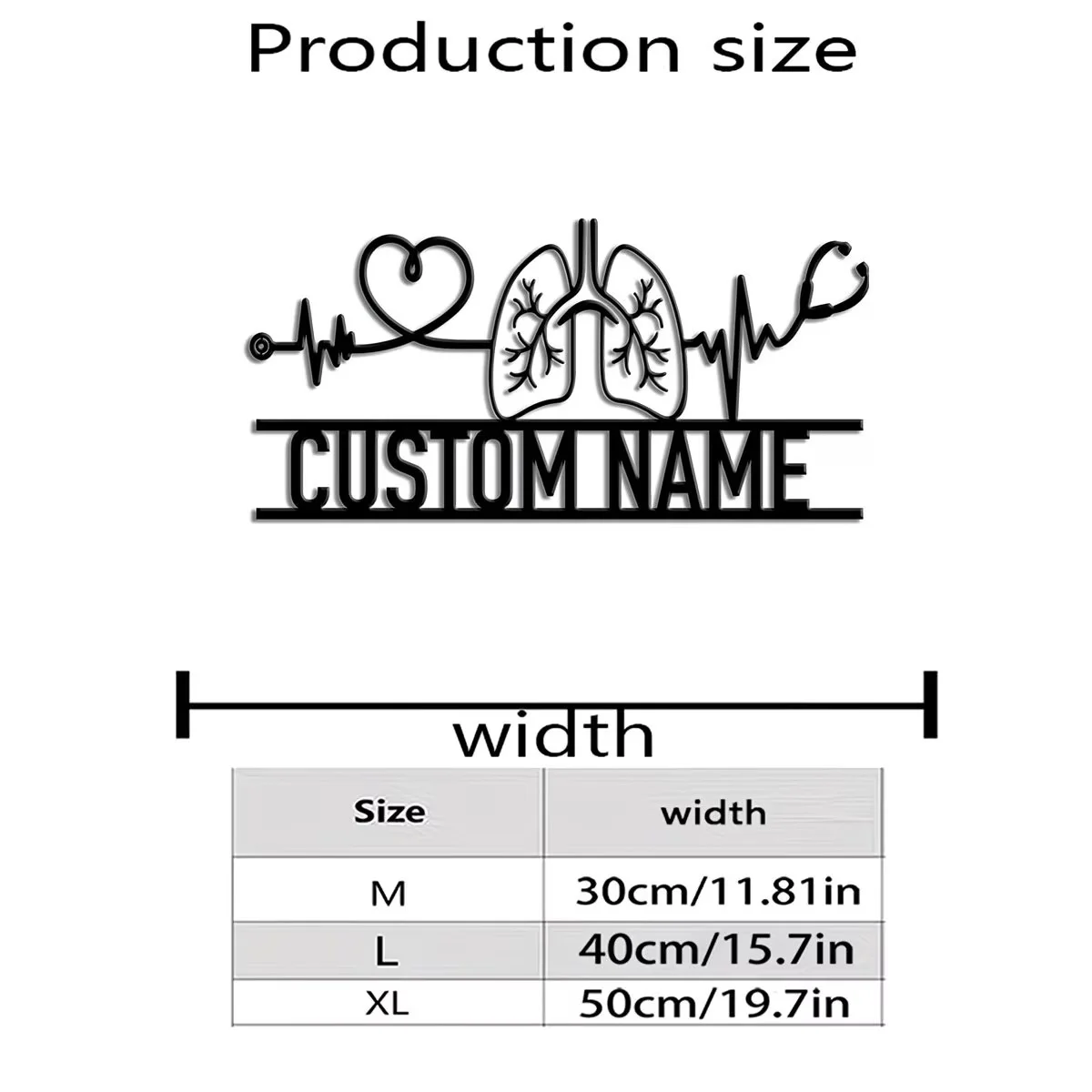 Custom Heart Stethoscope Metal Sign, Scene Party Hanging Ornament, Silhouette Poster for Door Decoration, Living Room Wall Decor